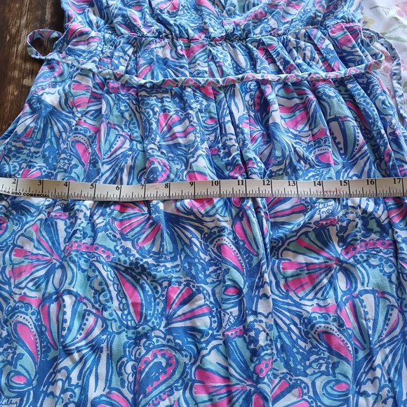 Lilly Pullitzer Sleeveless Floral Maxi Dress in Blue and Pink - Picture 9 of 9